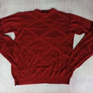 VTG Bachrach Sweater Mens Med Geometric Textured Made In USA